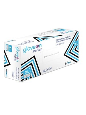 Reflex Nitrile Powder Free Examination Gloves, Extra Large - Box/180