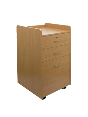 Bedside Cabinet Table with lockable drawer and 2 regular drawers