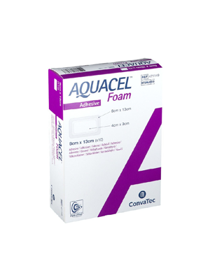 AQUACEL® Adhesive Absorbent Foam Dressing 8cm x 13cm - Box/10