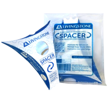 Livingstone Foldable Cardboard Asthma Spacers - Box/25