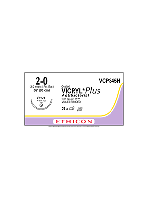 Coated VICRYL* Plus Antibacterial Sutures Absorbable Violey 2-0 90cm - Box/36