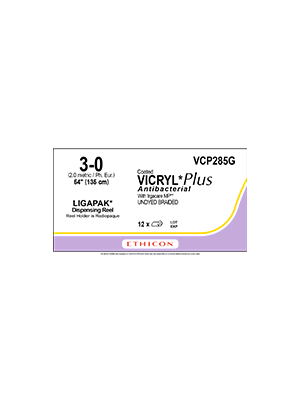 Coated VICRYL* Plus Antibacterial Sutures Absorbable Undyed 3-0 135cm - Box/12