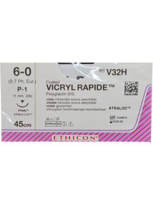 VICRYL RAPIDE® Sutures Violet 45cm 6-0 P-1 11mm - Box/36