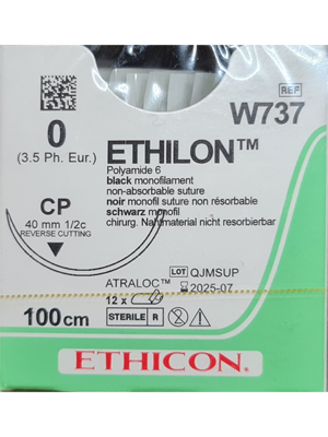 ETHILON™ Sutures Black 0 100cm CP 40mm - Box/12