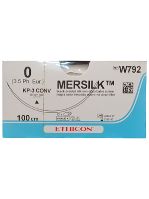 PERMA-HAND* Silk Sutures Black 100cm 0 CKP-3 90mm - Box/12