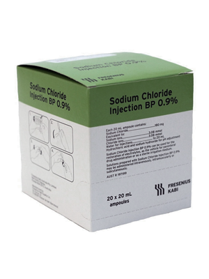 Sodium Chloride 0.9% Injection BP 20ml Ampuole - Box/20