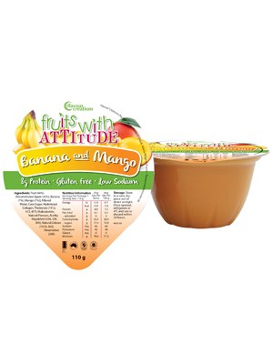 Banana and Mango Pureed Fruits with Attitude 110g - Ctn/36