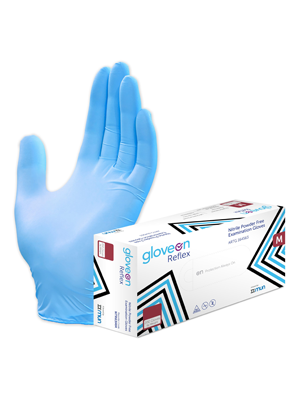 GloveOn Reflex Nitrile Exam Gloves Medium - Box/200