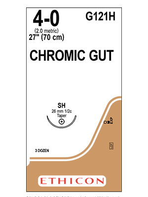 CHROMIC GUT Sutures Undyed 70cm 4-0 SH 26mm - Box/36