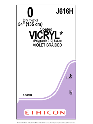 Coated VICRYL®  Suture Absorbable Violet 0 135cm - Box/36