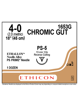 CHROMIC GUT Sutures Undyed 45cm 4-0 PS-5 13mm - Box/12