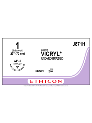 Coated VICRYL* Sutures Absorbable Violet 0 70cm - Box/36