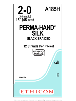 PERMA-HAND* Silk Sutures Black 12x45cm 2-0 No Needle - Box/36