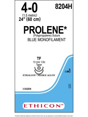 Prolene Blue Sutures 60cm 4/0 DA TF – Box/36