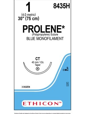 Prolene Sutures Blue Monofilament 75cm 1 CT 40mm – Box/36