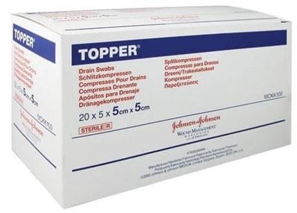 Topper Drain Sterile Swab 5cm x 5cm - Box/100