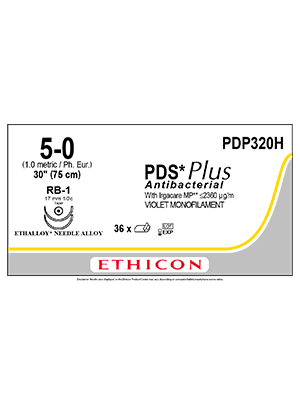 PDS® Plus Antibacterial Sutures Violet 5-0 75cm - Box/36