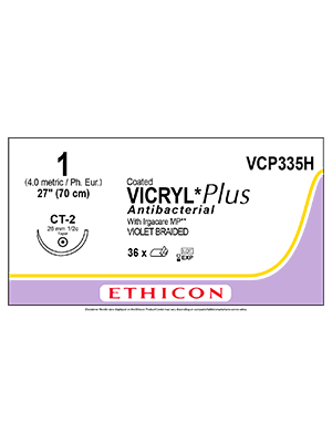 Coated VICRYL Plus Sutures Violet 70cm CT-2 - Box/36