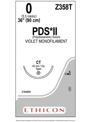 PDS® II Sutures Aborbable Violet 0 90cm - Box/24