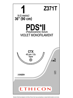 PDS II Sutures Absorbable Violet 1 90cm - Box/24