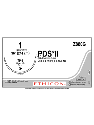 PDS II Sutures Absorbable Violet 1 244cm - Box/12