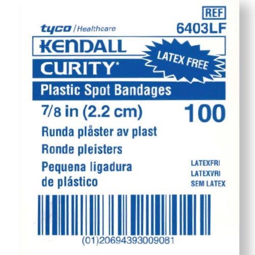 Kendall Plastic Spots Latex-Free - Box/100