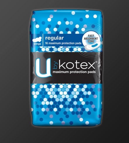 U By Kotex Regular Pads With Wings Ctn 96