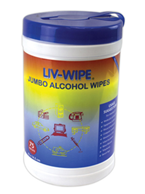 LIV-WIPE Antibacterial Alcohol Wipes 70% Isopropyl - Tub