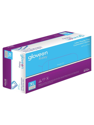 Gloveon Ridley Latex Powder Free Gloves, X-Large - Box/100