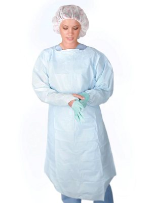 Polyethylene Thumb Loop Style Isolation Gown Regular, Singles