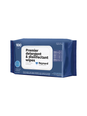 Reynard Premier Detergent & Disinfectant Wipes - Ctn/600