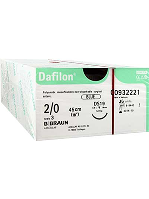 Dafilon® Non-Absorbable Synthetic Monofilament Suture 2/0 - Box/36