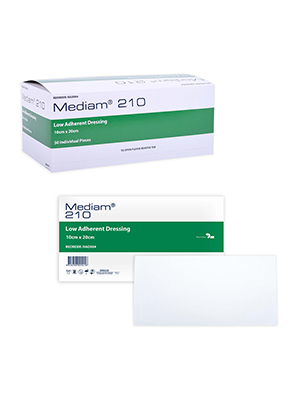 Mediam® 210 Low-Adherent Dressing, Sterile 10x20cm - Box/50