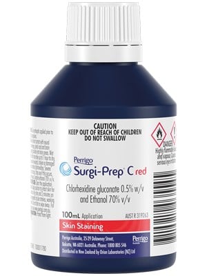 Surgi-Prep C Red 0.5% CHLOR GLUC - 100ml