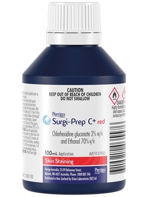 Surgi-Prep C+ Red 2% CHLOR GLUC - 100ml