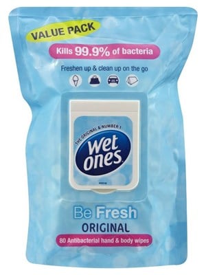 WET ONES BE FRESH GUSSET - Pkt/80