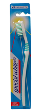 Livingstone Toothbrush Adult White Adult Soft Green